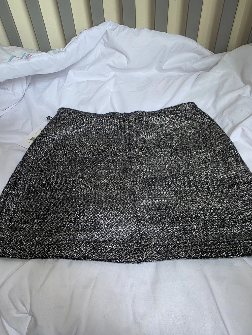 Bailey 44 Metallic Black Tweed Lined Mini Skirt Size Small NWT - Picture 7 of 9